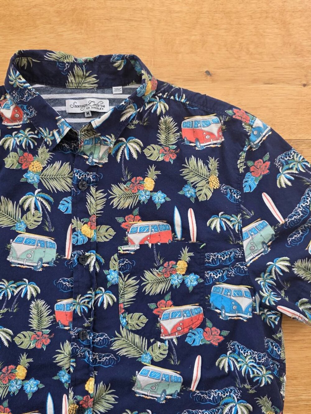 Sovereign Code VW Van Volkswagen Classic Hawaiian Surf shirt Men Cotton